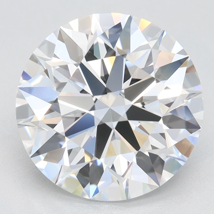 3.06 Carat Round Lab Diamond with  Cut Diamond in 14KT  view 1
