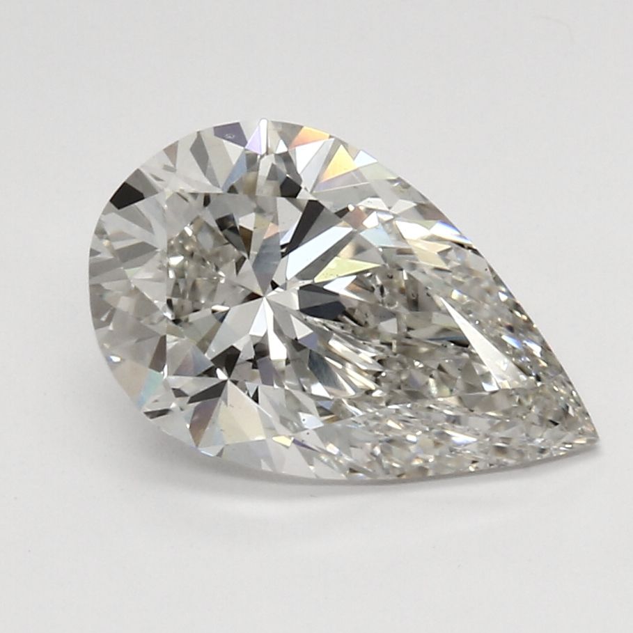 2.23 Carat Pear Lab Diamond with  Cut Diamond in 14KT  view 1
