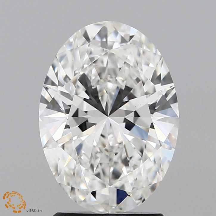 2.06 Carat Oval Lab Diamond with  Cut Diamond in 14KT  view 1
