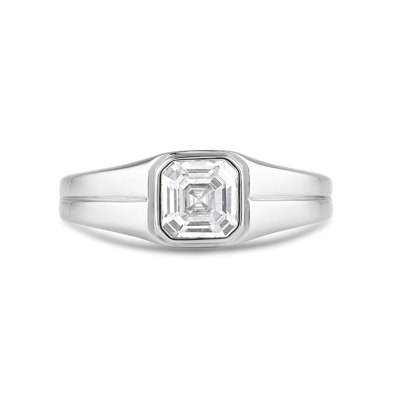 Classic Bevel Edged Men's Engagement Ring
