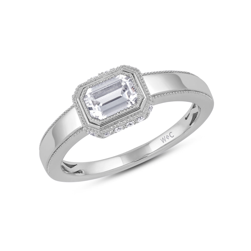 Vintage Bezel Hidden Halo Men's Engagement Ring with Platinum / Lab / 1 1/10 Cut Diamond in 14KT Platinum / Lab / 1 1/10 view 3
