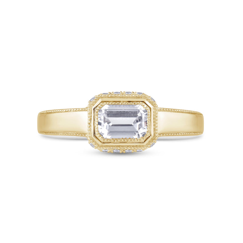 Vintage Bezel Hidden Halo Men's Engagement Ring
