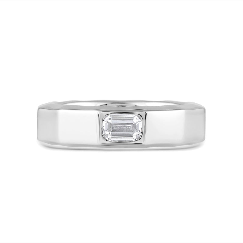 Faceted Bezel Men's Engagement Ring