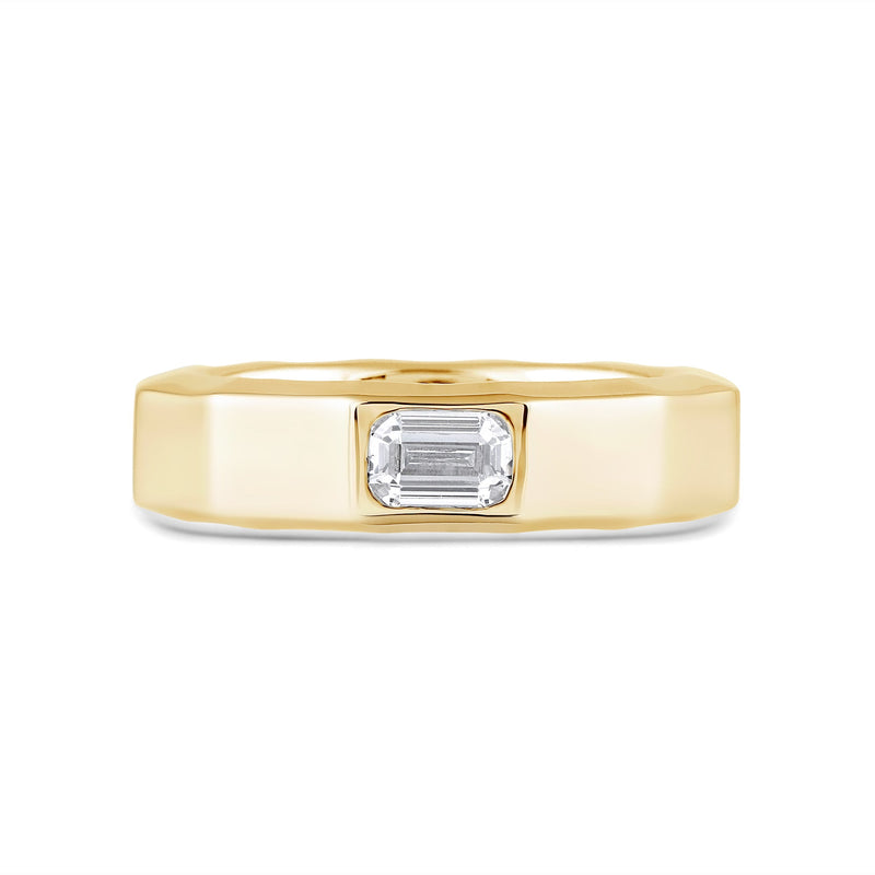 Faceted Bezel Men's Engagement Ring