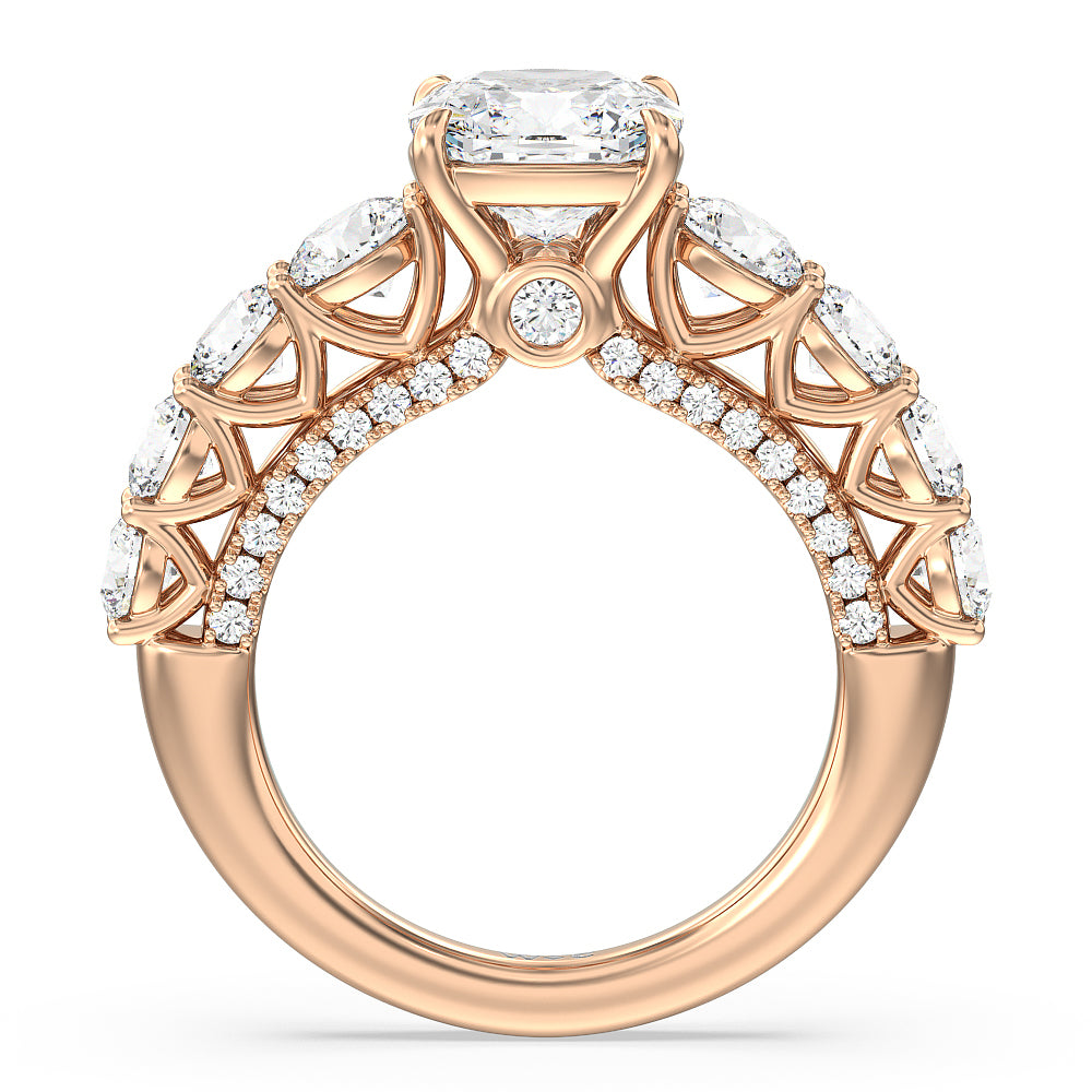 The Sutton Ring with Cushion Cut Diamond in 14KT Rose Gold view 2
