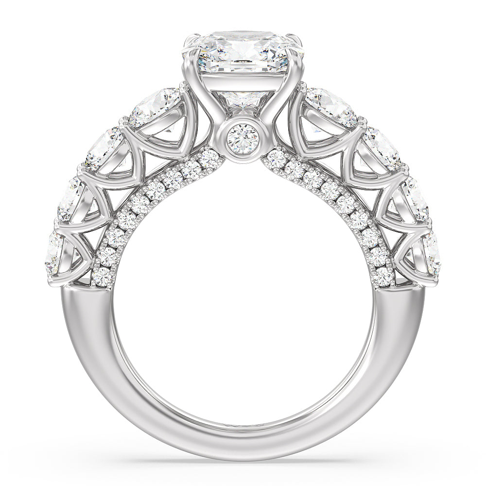 The Sutton Ring with Cushion Cut Diamond in 14KT Platinum view 2
