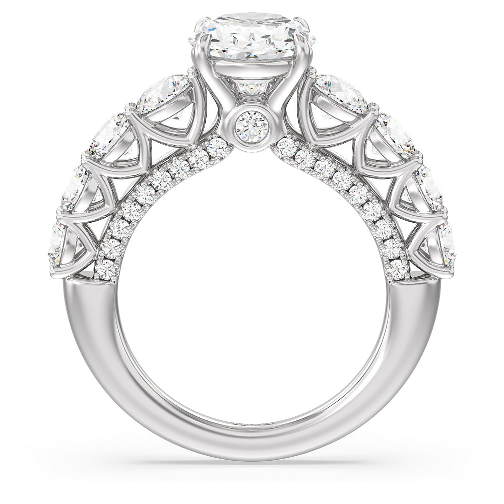 The Sutton Ring with Oval Cut Diamond in 14KT Platinum view 2
