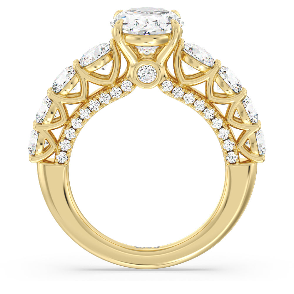 The Sutton Ring with Oval Cut Diamond in 14KT Yellow Gold view 2
