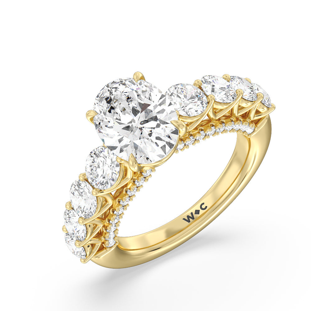 The Sutton Ring with Oval Cut Diamond in 14KT Yellow Gold view 3
