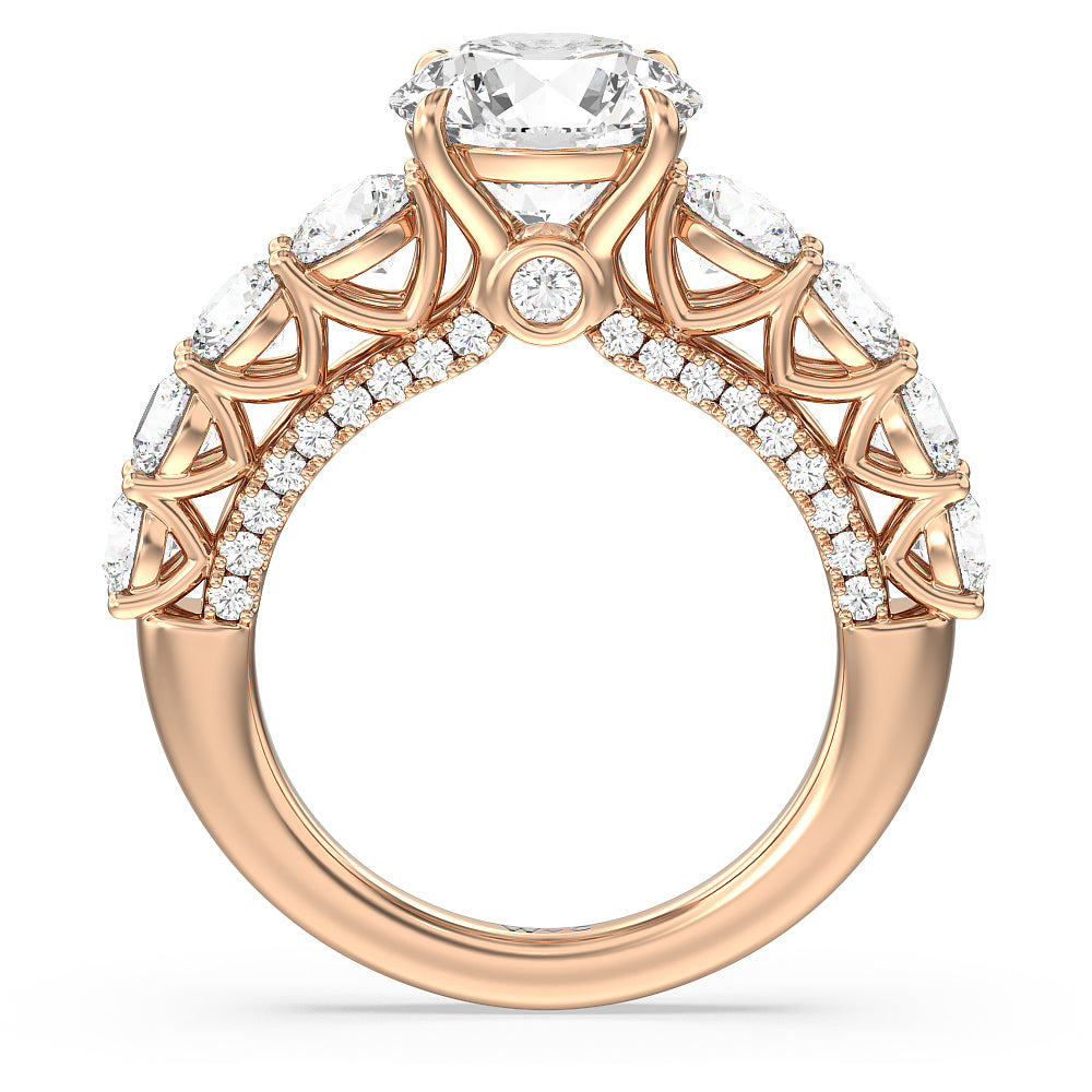 The Sutton Ring with Round Cut Diamond in 14KT Rose Gold view 2
