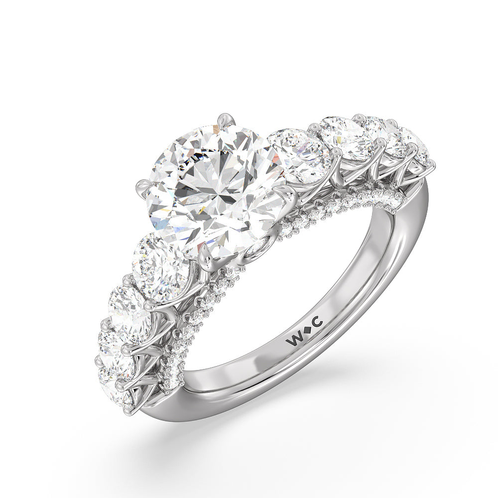 The Sutton Ring with Round Cut Diamond in 14KT Platinum view 3
