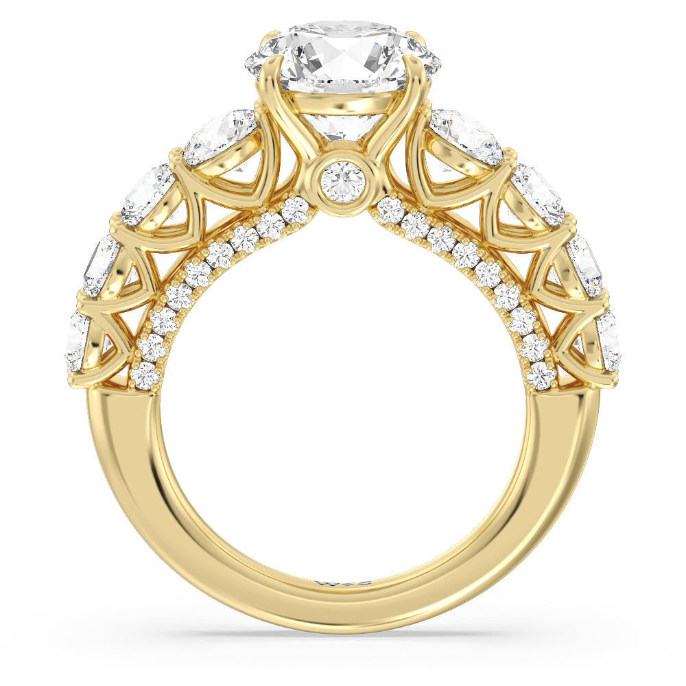 The Sutton Ring with Round Cut Diamond in 14KT Yellow Gold view 2
