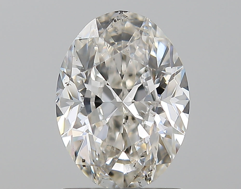 1.5 Carat Oval Natural Diamond with  Cut Diamond in 14KT  view 1
