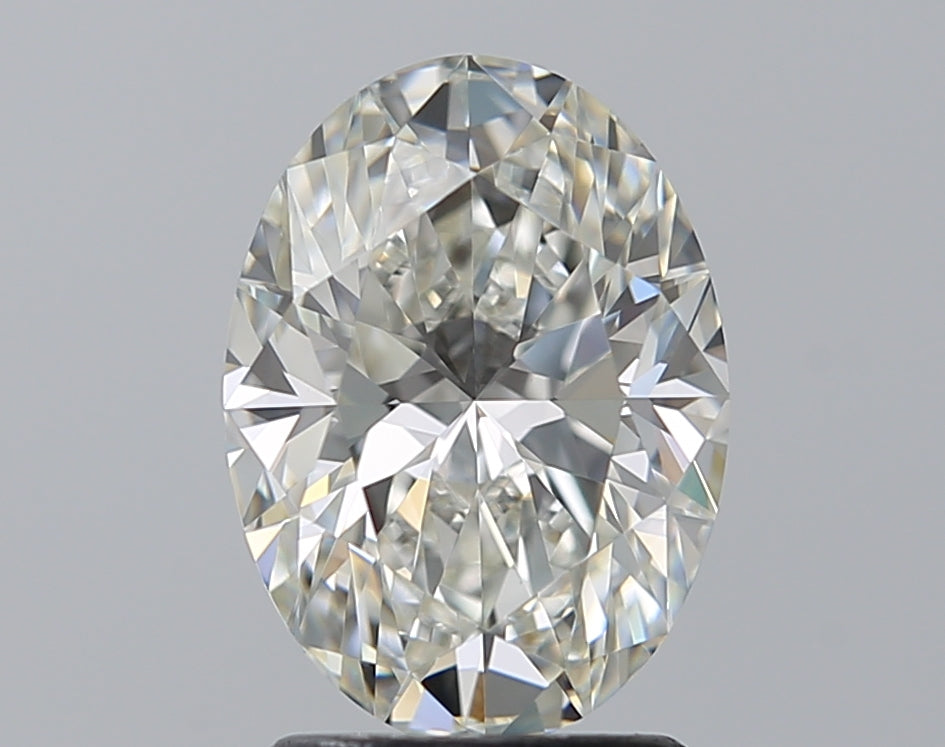 2.01 Carat Oval Natural Diamond with  Cut Diamond in 14KT  view 1
