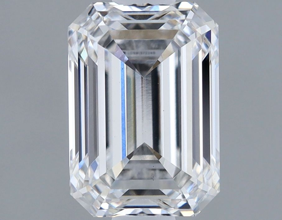 1.0 Carat Emerald Lab Diamond with  Cut Diamond in 14KT  view 1
