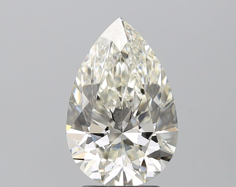 3.01 Carat Pear Natural Diamond with  Cut Diamond in 14KT  view 1

