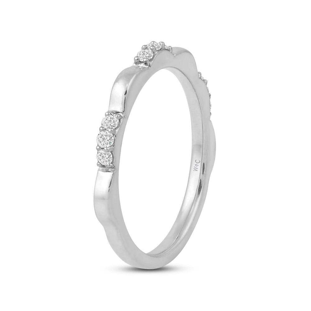 Studded Diamond Station Slim Band with 14KT White Gold / Lab / 1/6 Cut Diamond in 14KT White Gold / Lab / 1/6 view 4
