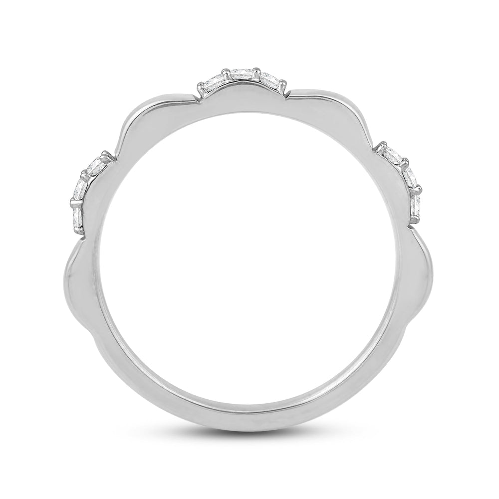 Studded Diamond Station Slim Band with 14KT White Gold / Lab / 1/6 Cut Diamond in 14KT White Gold / Lab / 1/6 view 2
