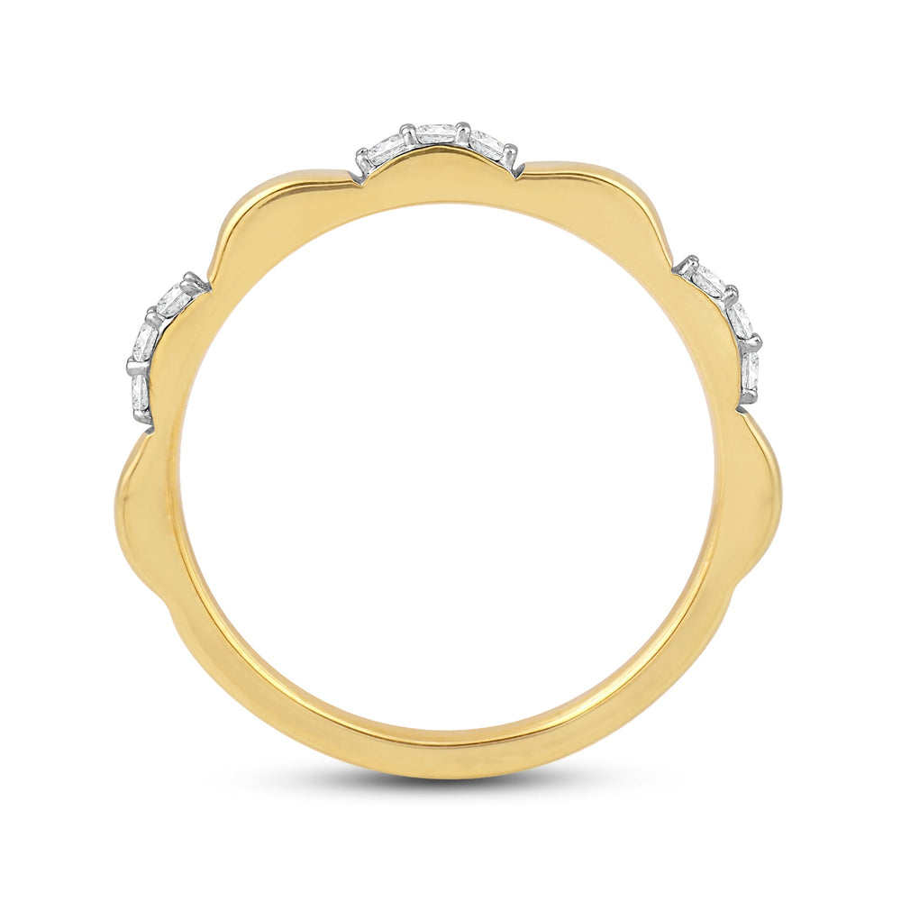 Studded Diamond Station Slim Band with 14KT Yellow Gold / Lab / 1/6 Cut Diamond in 14KT Yellow Gold / Lab / 1/6 view 2
