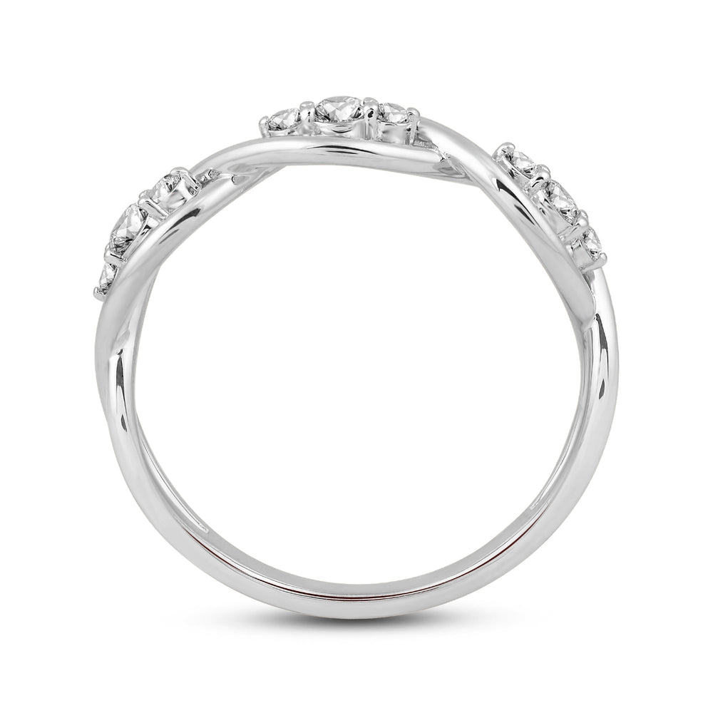 Braided Diamond Fashion Ring with 14KT White Gold / Lab / 1/4 Cut Diamond in 14KT White Gold / Lab / 1/4 view 2

