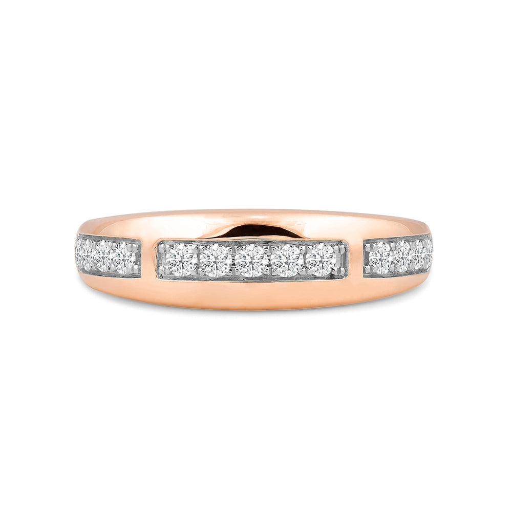Waves Studded Diamond Fashion Ring with 14KT Rose Gold / Lab / 1/4 Cut Diamond in 14KT Rose Gold / Lab / 1/4 view 1
