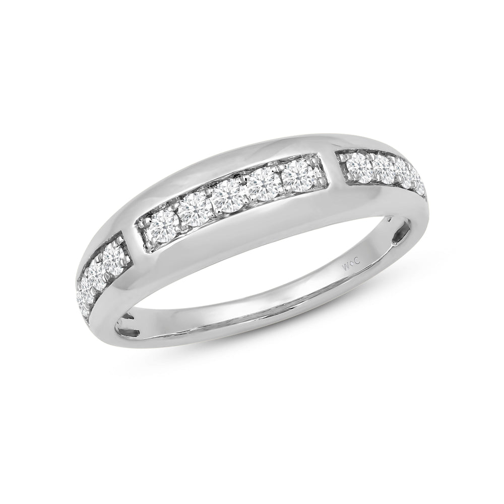 Waves Studded Diamond Fashion Ring with 14KT White Gold / Lab / 1/4 Cut Diamond in 14KT White Gold / Lab / 1/4 view 3
