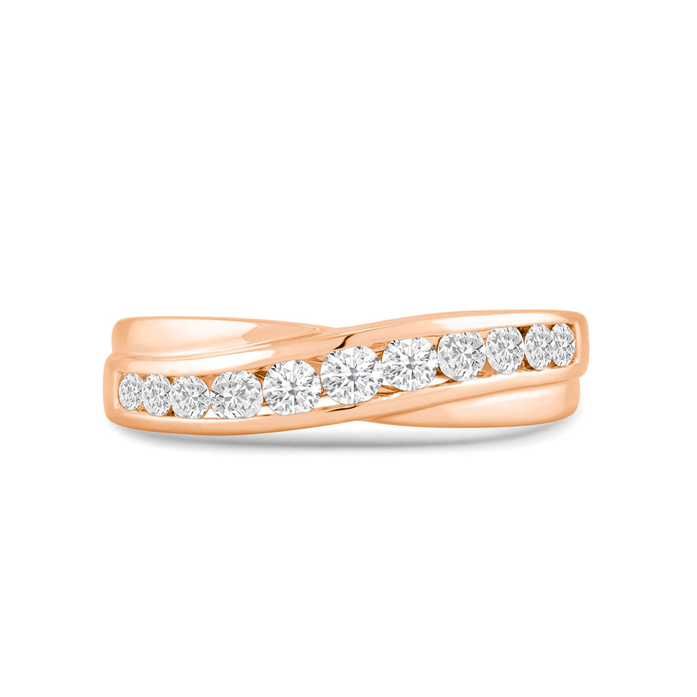Wavy Diamond Fashion Ring with 14KT Rose Gold / Lab / 3/8 Cut Diamond in 14KT Rose Gold / Lab / 3/8 view 1
