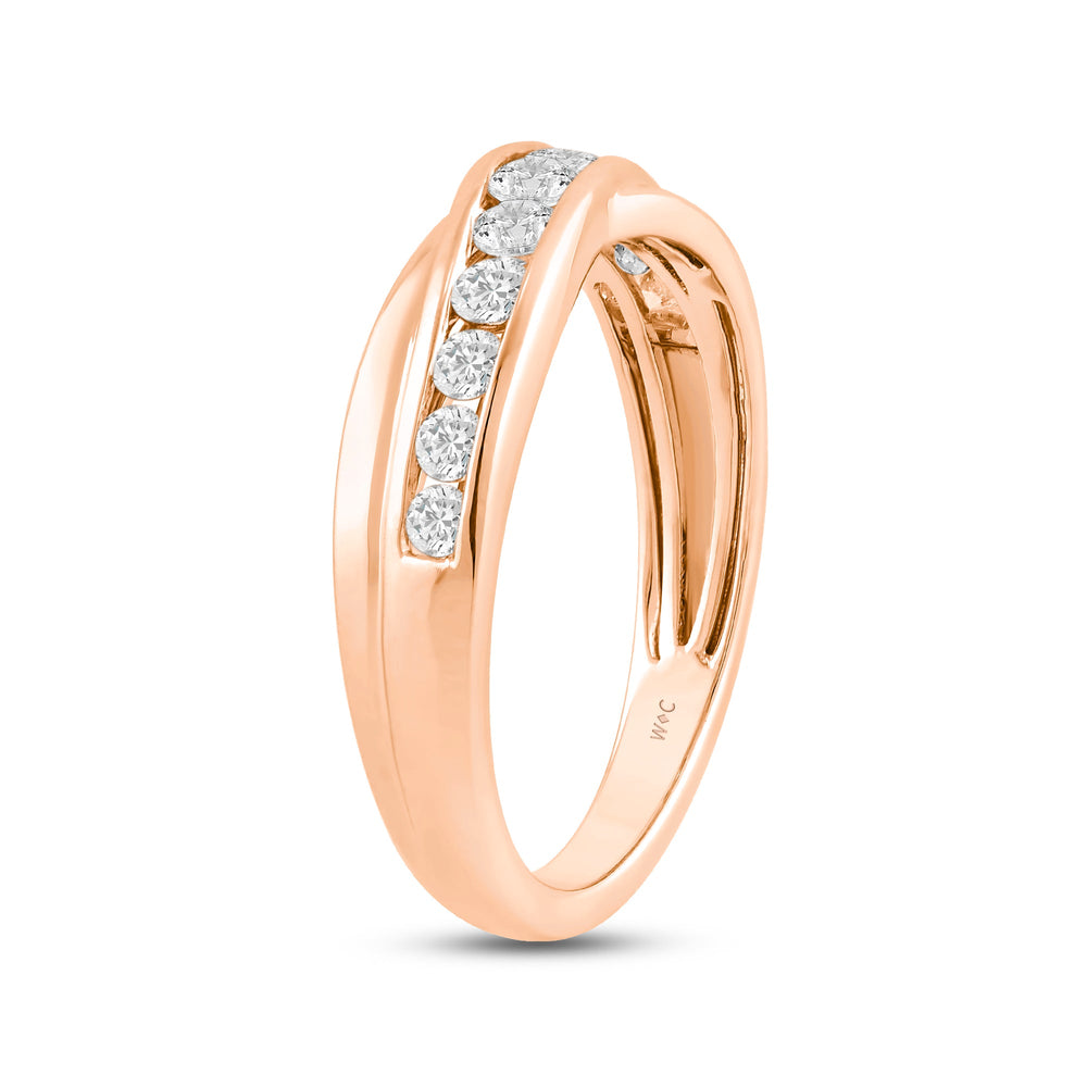Wavy Diamond Fashion Ring with 14KT Rose Gold / Lab / 3/8 Cut Diamond in 14KT Rose Gold / Lab / 3/8 view 4
