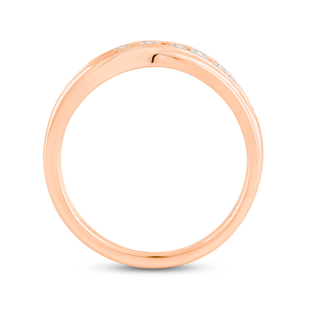 Wavy Diamond Fashion Ring with 14KT Rose Gold / Lab / 3/8 Cut Diamond in 14KT Rose Gold / Lab / 3/8 view 2
