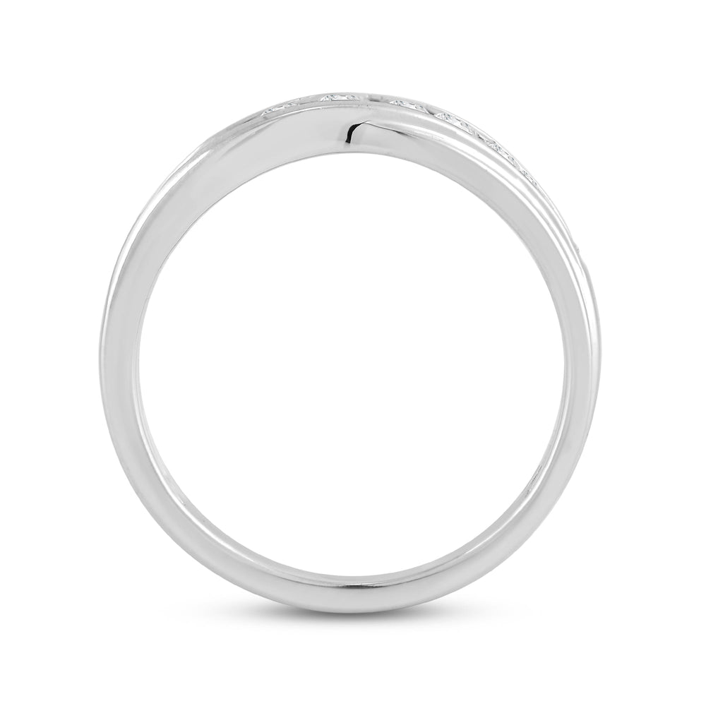 Wavy Diamond Fashion Ring with 14KT White Gold / Lab / 3/8 Cut Diamond in 14KT White Gold / Lab / 3/8 view 2
