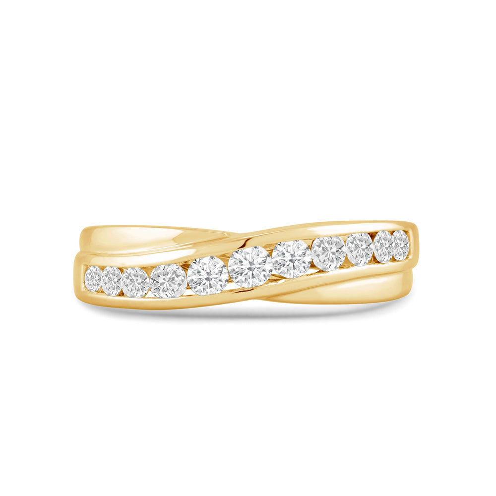 Wavy Diamond Fashion Ring with 14KT Yellow Gold / Lab / 3/8 Cut Diamond in 14KT Yellow Gold / Lab / 3/8 view 1
