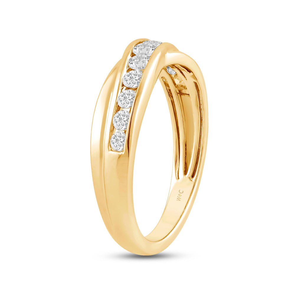 Wavy Diamond Fashion Ring with 14KT Yellow Gold / Lab / 3/8 Cut Diamond in 14KT Yellow Gold / Lab / 3/8 view 4

