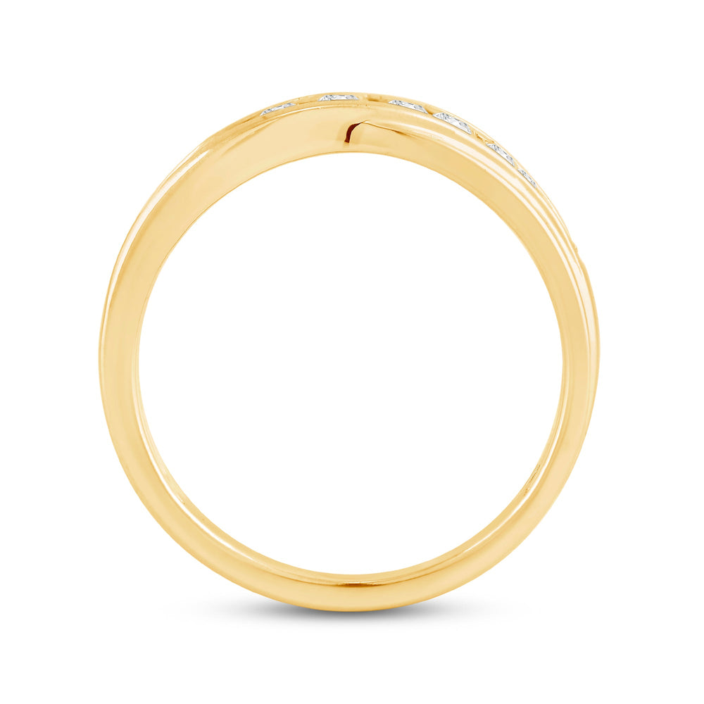 Wavy Diamond Fashion Ring with 14KT Yellow Gold / Lab / 3/8 Cut Diamond in 14KT Yellow Gold / Lab / 3/8 view 2
