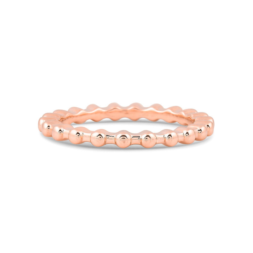 Beaded Fashion Ring with 14KT Rose Gold Cut Diamond in 14KT Rose Gold view 1
