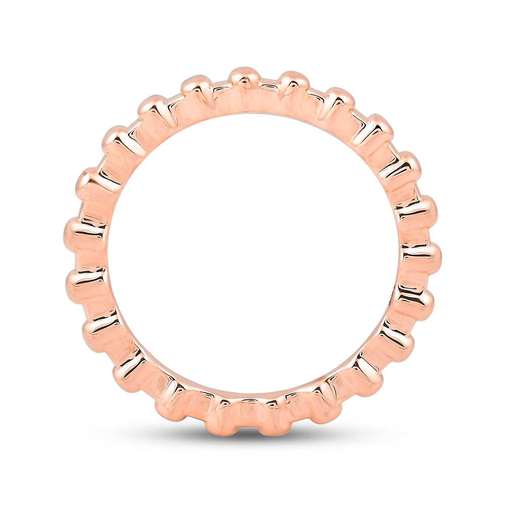 Beaded Fashion Ring with 14KT Rose Gold Cut Diamond in 14KT Rose Gold view 2
