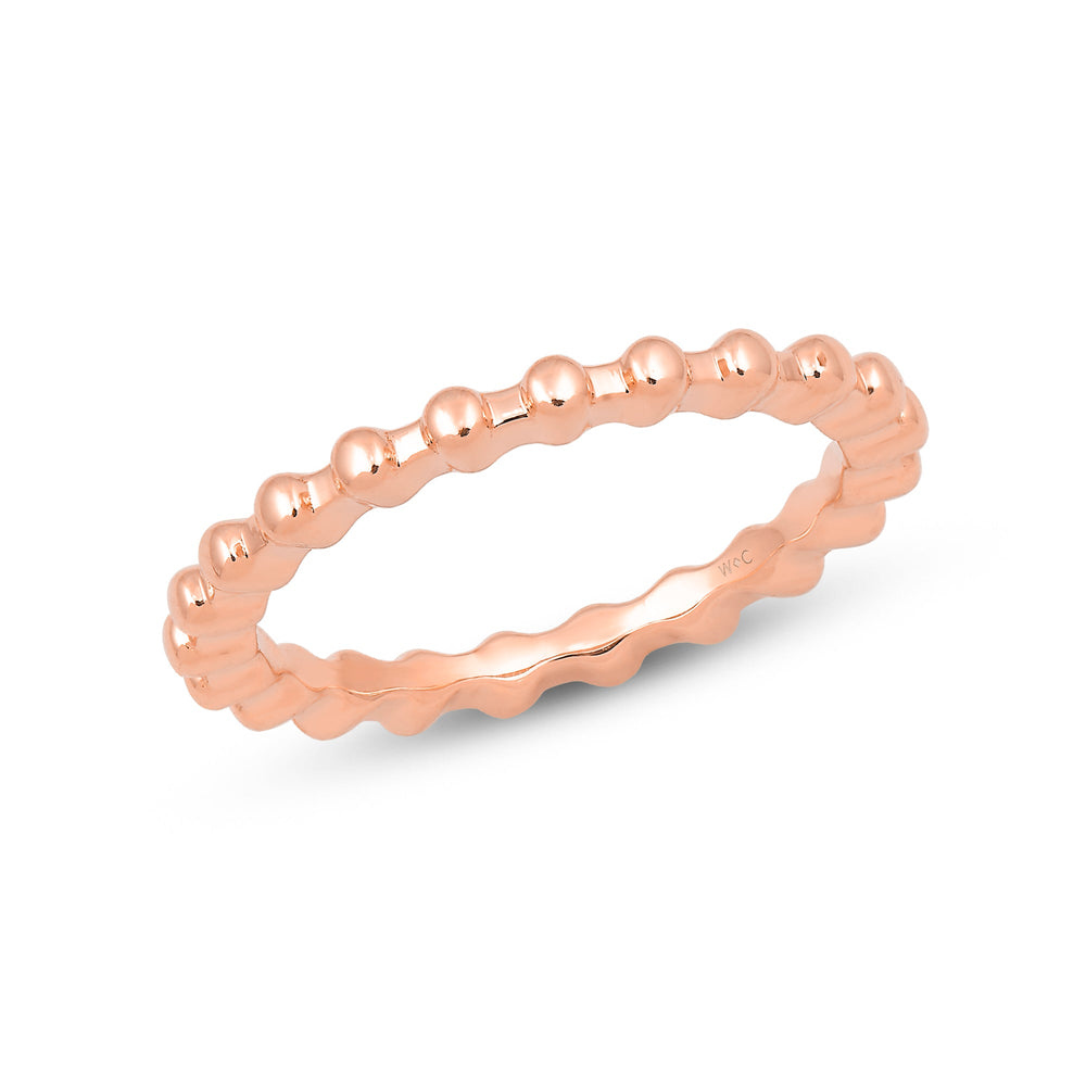 Beaded Fashion Ring with 14KT Rose Gold Cut Diamond in 14KT Rose Gold view 3
