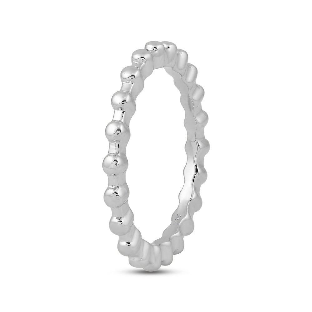 Beaded Fashion Ring with 14KT White Gold Cut Diamond in 14KT White Gold view 4

