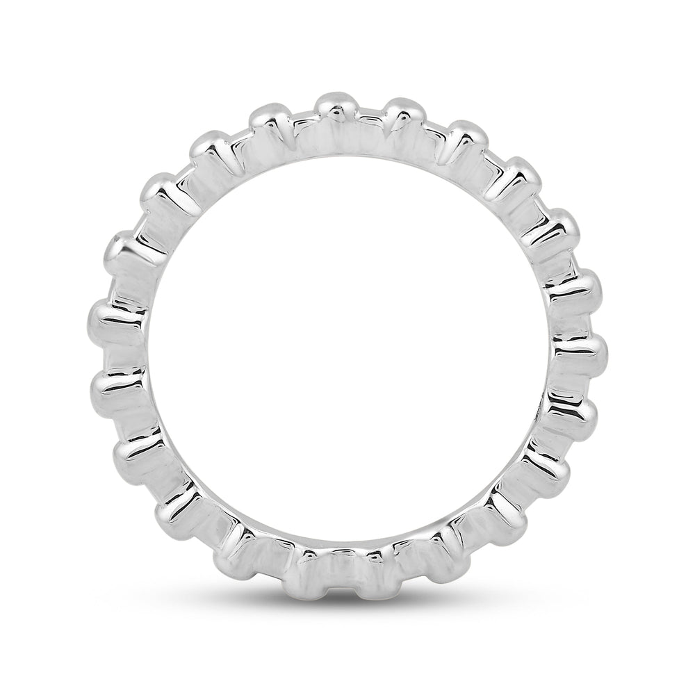 Beaded Fashion Ring with 14KT White Gold Cut Diamond in 14KT White Gold view 2
