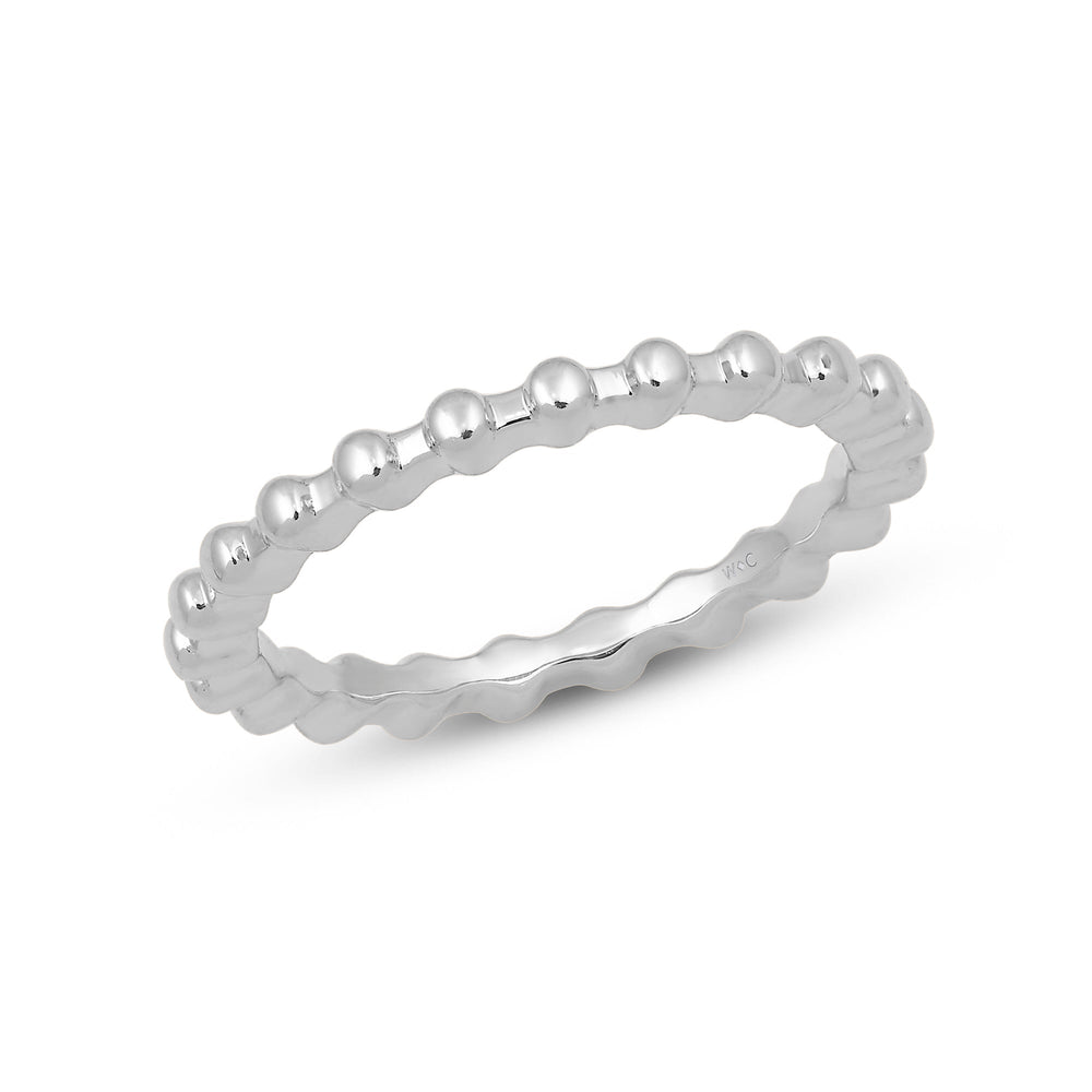 Beaded Fashion Ring with 14KT White Gold Cut Diamond in 14KT White Gold view 3
