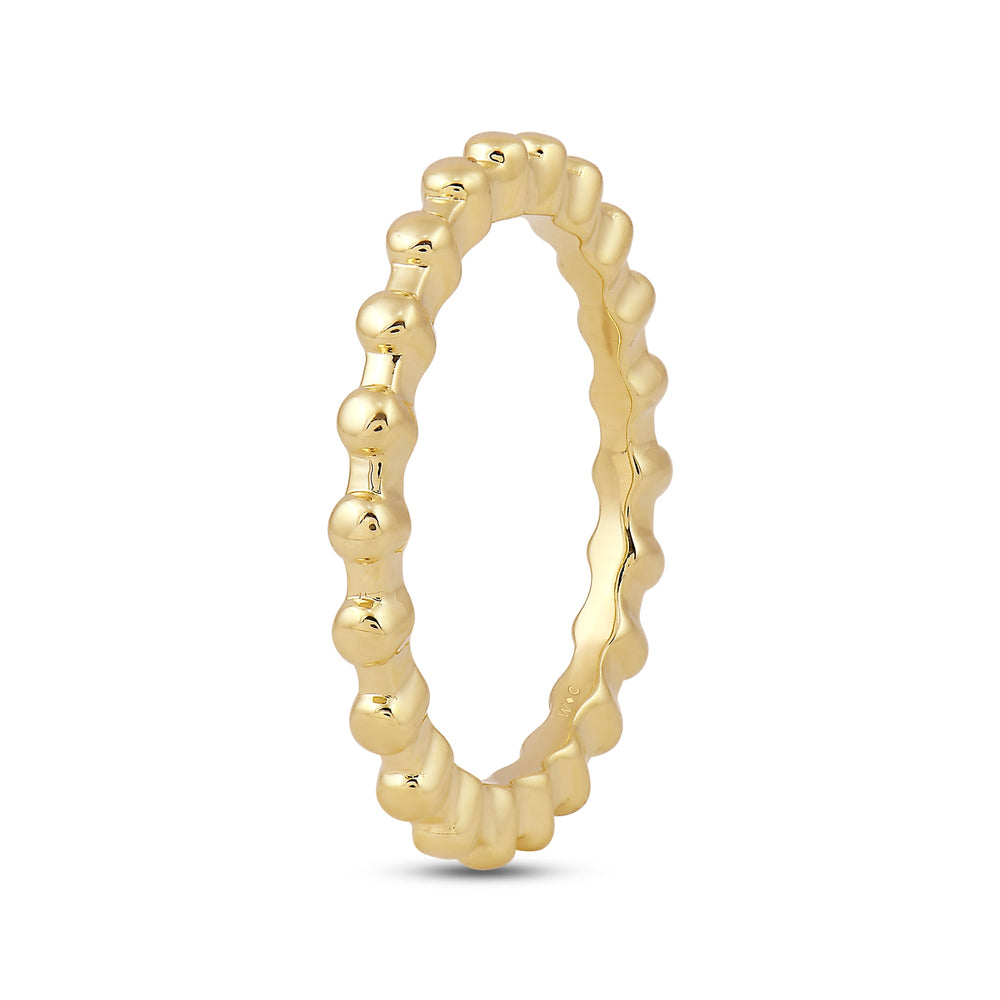 Beaded Fashion Ring with 14KT Yellow Gold Cut Diamond in 14KT Yellow Gold view 4
