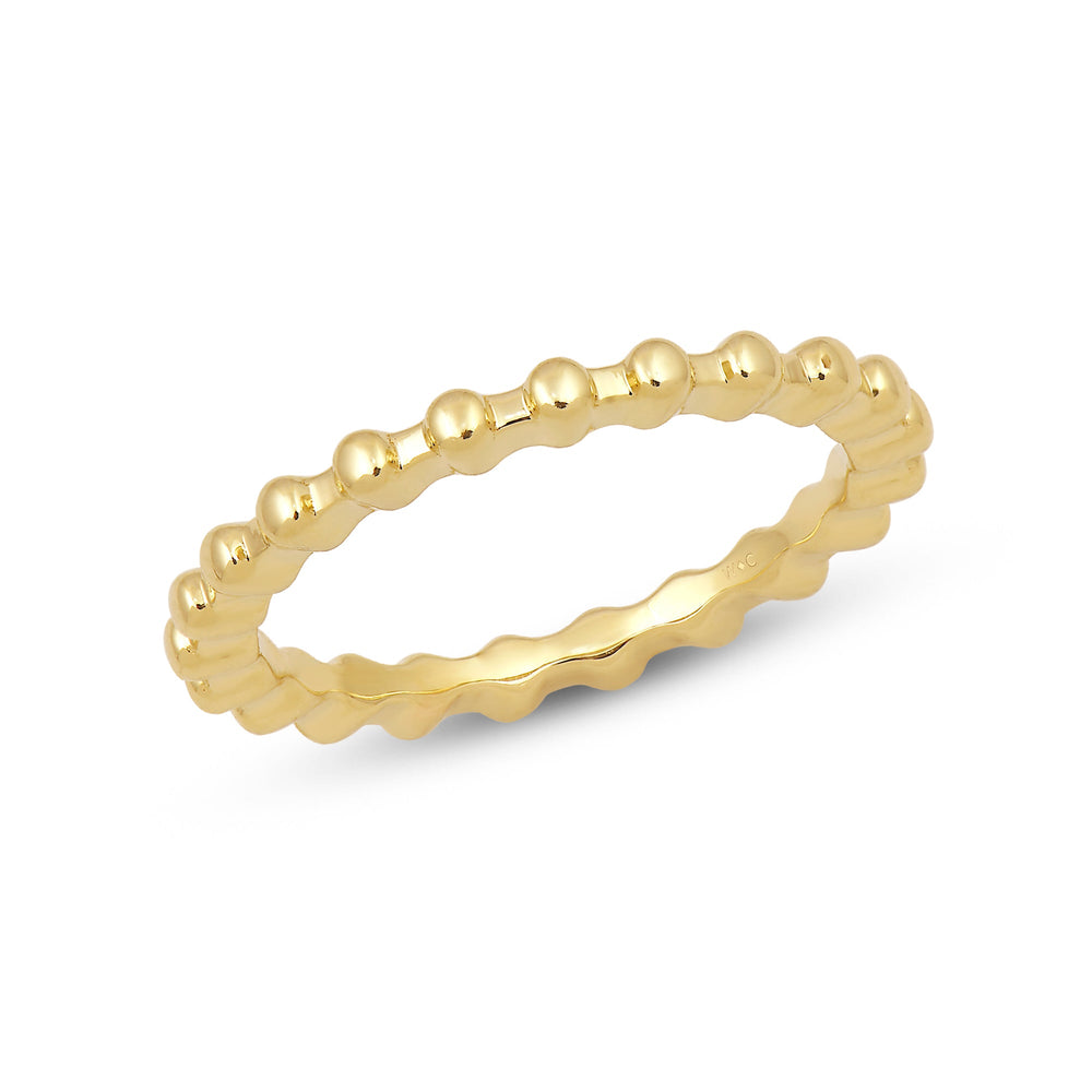 Beaded Fashion Ring with 14KT Yellow Gold Cut Diamond in 14KT Yellow Gold view 3
