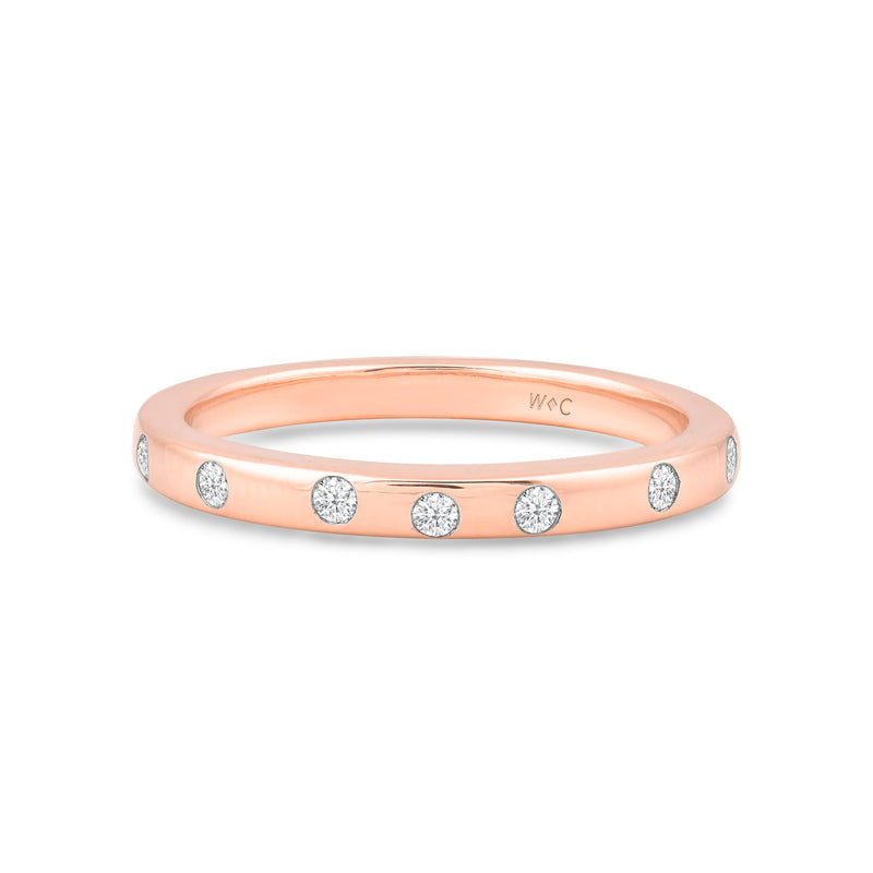Flushed Set Diamond Galaxy Ring