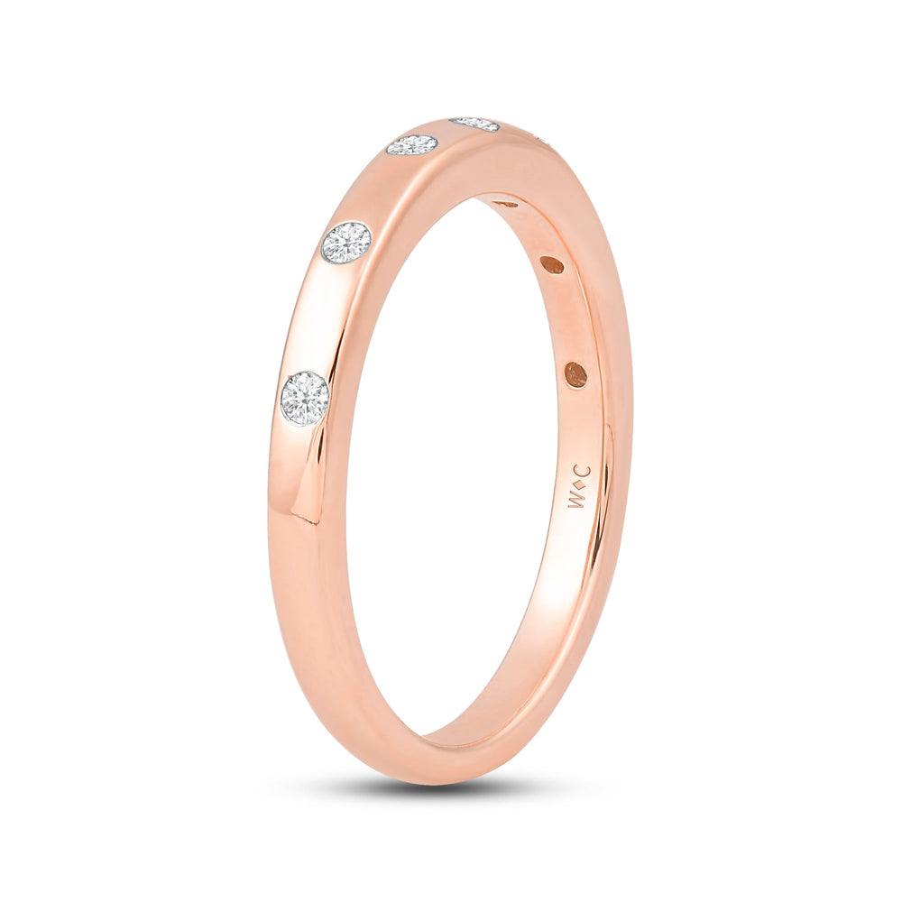 Flushed Set Diamond Galaxy Ring with 14KT Rose Gold / Lab / 1/20 Cut Diamond in 14KT Rose Gold / Lab / 1/20 view 4
