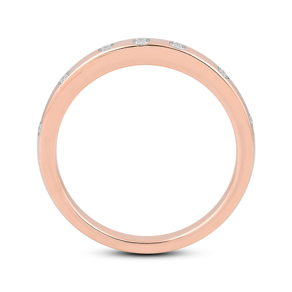 Flushed Set Diamond Galaxy Ring with 14KT Rose Gold / Lab / 1/20 Cut Diamond in 14KT Rose Gold / Lab / 1/20 view 2
