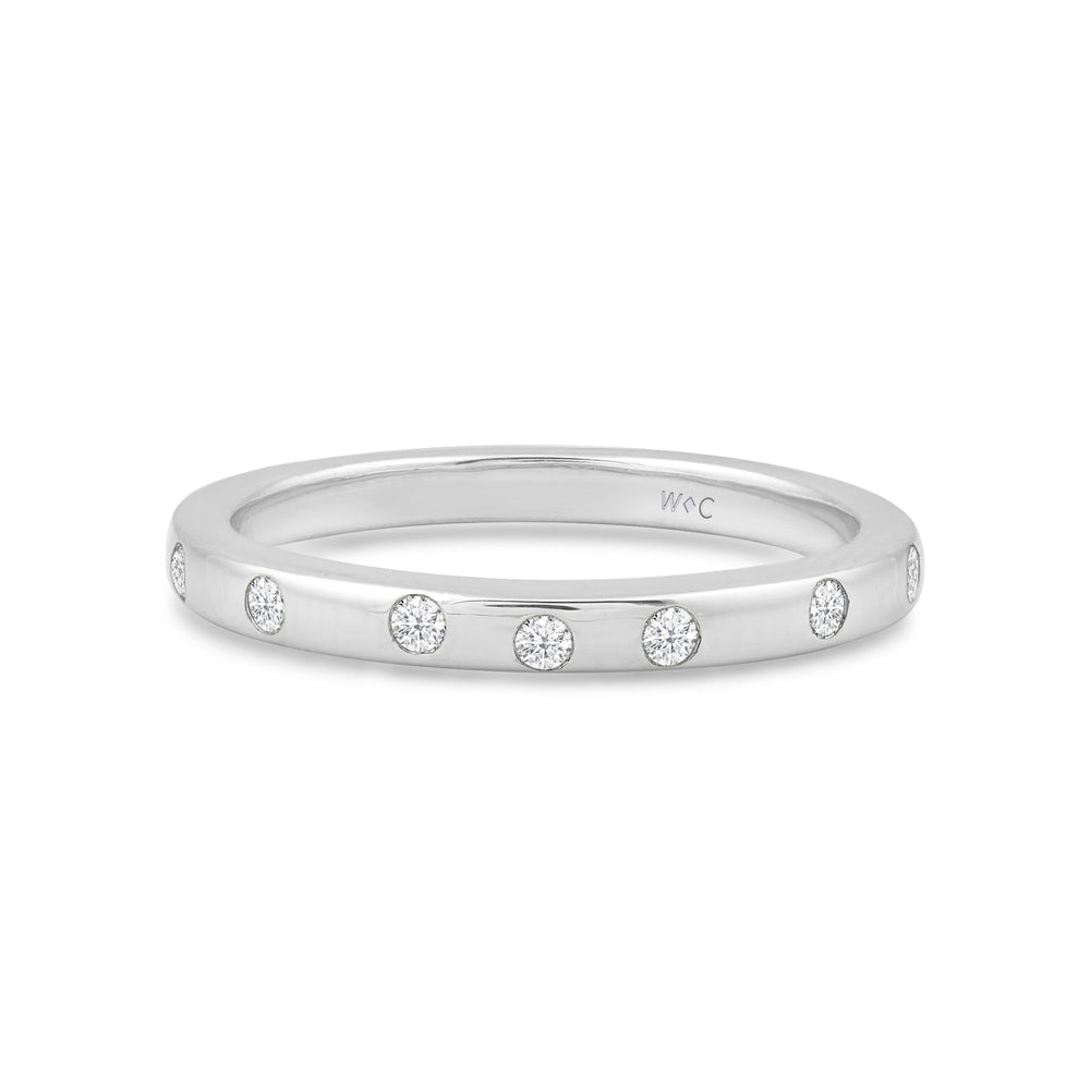 Flushed Set Diamond Galaxy Ring with 14KT White Gold / Lab / 1/20 Cut Diamond in 14KT White Gold / Lab / 1/20 view 1
