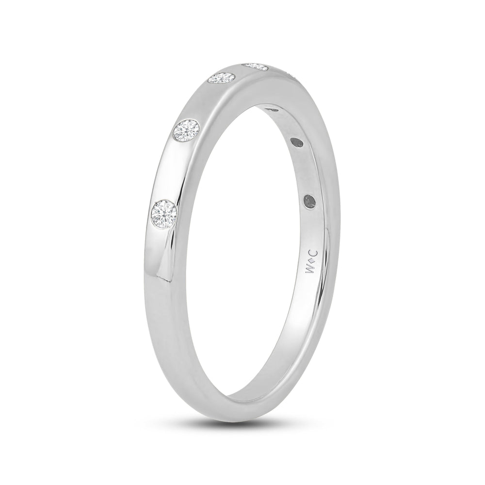 Flushed Set Diamond Galaxy Ring with 14KT White Gold / Lab / 1/20 Cut Diamond in 14KT White Gold / Lab / 1/20 view 4
