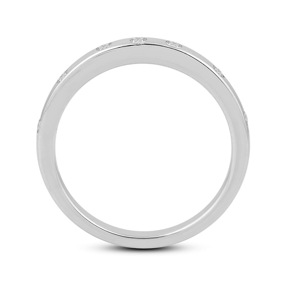 Flushed Set Diamond Galaxy Ring with 14KT White Gold / Lab / 1/20 Cut Diamond in 14KT White Gold / Lab / 1/20 view 2
