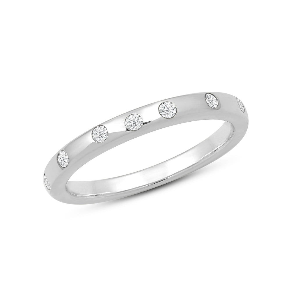 Flushed Set Diamond Galaxy Ring with 14KT White Gold / Lab / 1/20 Cut Diamond in 14KT White Gold / Lab / 1/20 view 3
