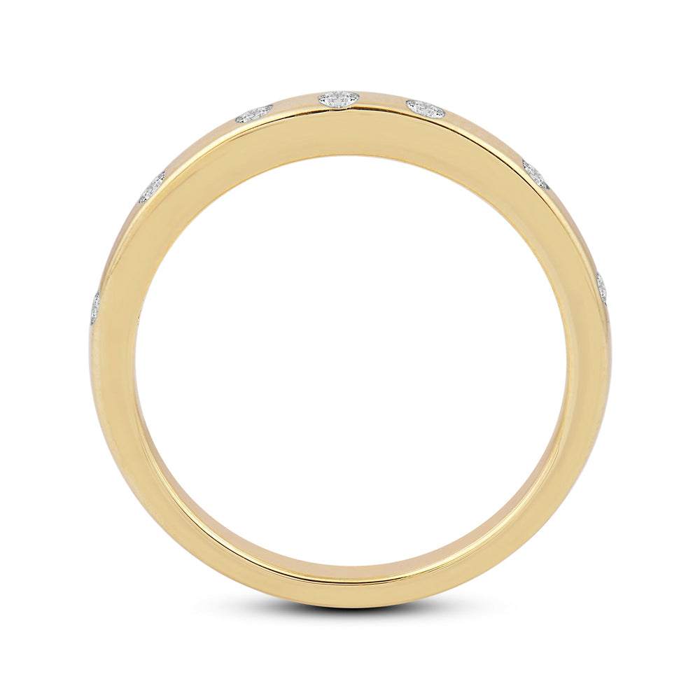 Flushed Set Diamond Galaxy Ring with 14KT Yellow Gold / Lab / 1/20 Cut Diamond in 14KT Yellow Gold / Lab / 1/20 view 2
