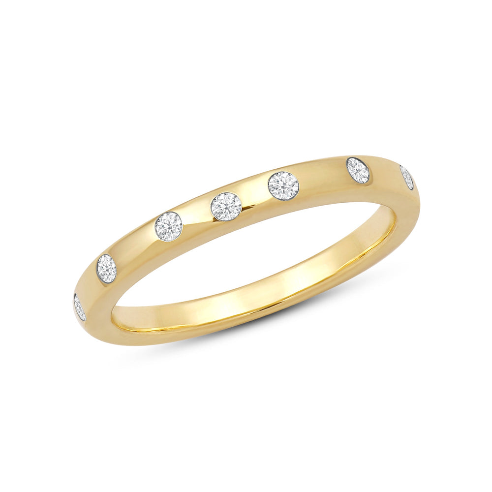 Flushed Set Diamond Galaxy Ring with 14KT Yellow Gold / Lab / 1/20 Cut Diamond in 14KT Yellow Gold / Lab / 1/20 view 3
